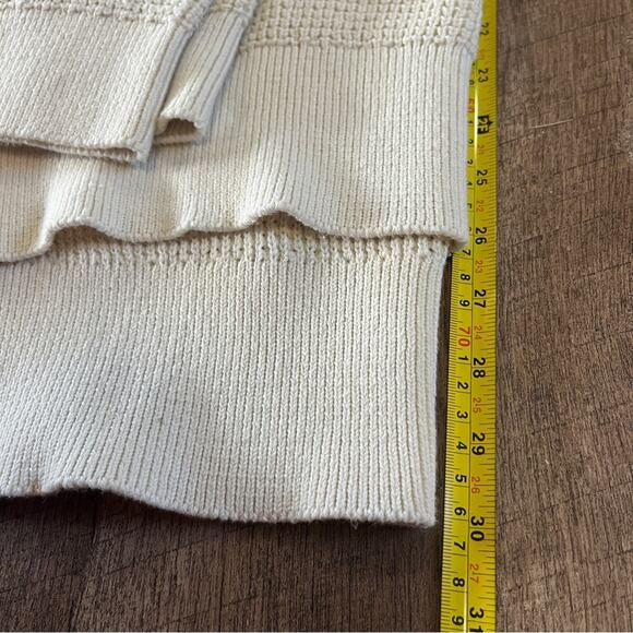 Michael Kors Tunic Sweater Womens Size 1X Ivory Knitted V Neck Simple Basic Sexy - Picture 9 of 10